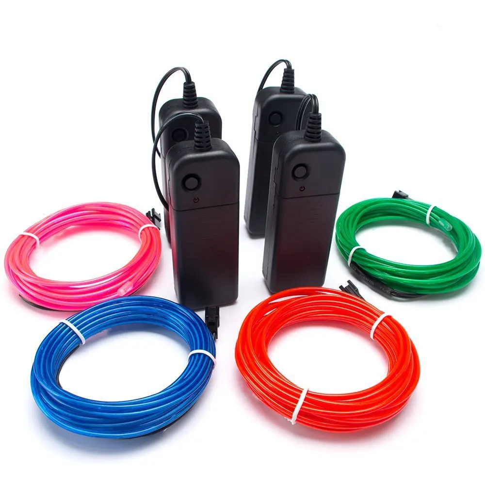 Fashion Neon El Colorful RGB Wire Flexible Light Up Wire with Battery Pack
