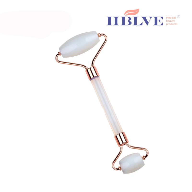 Beauty Salon Personal Skin Care Handheld Massage Rose Quartz Pink Jade Roller Set