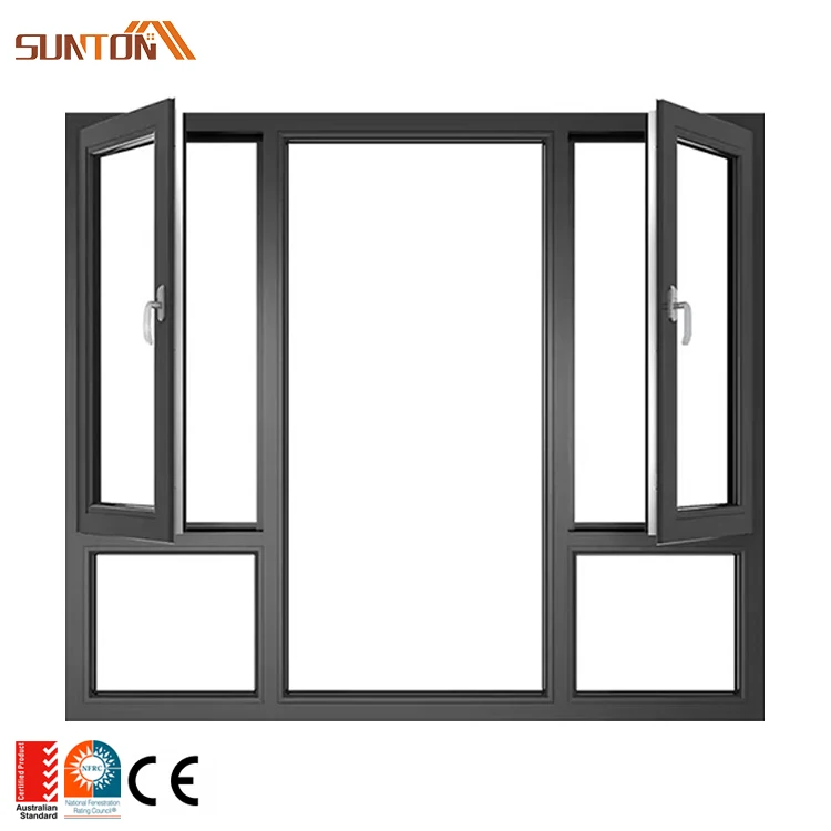 NFRC certified european american style aluminium frame window custom aluminum glass casement windows