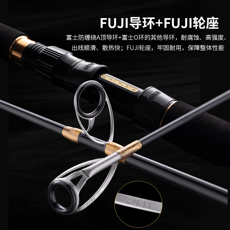 Ecooda Star Flame X83SP Carbon Popping Rod for Sea Fishing Targeting Carp Bass Shrimp Pike Snapper Crucian Carp Saltwater Fish