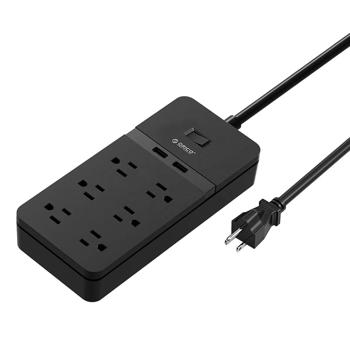  OEM Low MOQ Smart Charging Desktop Surge Protector Power Strip with 6 AC Outlets and 2 USB Ports