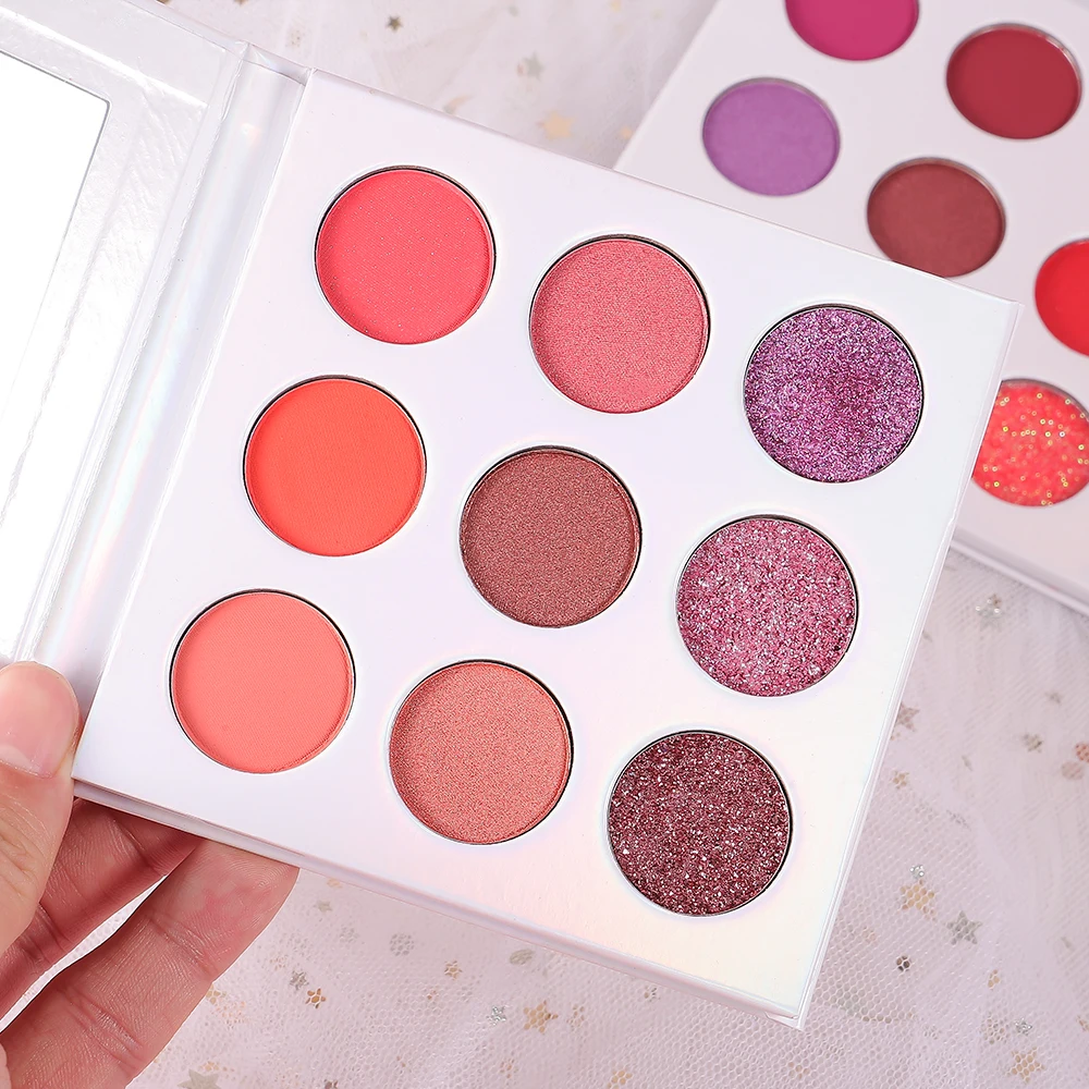 Custom Logo 9 Color Eyeshadow Palette High Pigmented Vegan Cosmetics Private Label Makeup Eyeshadow Palette