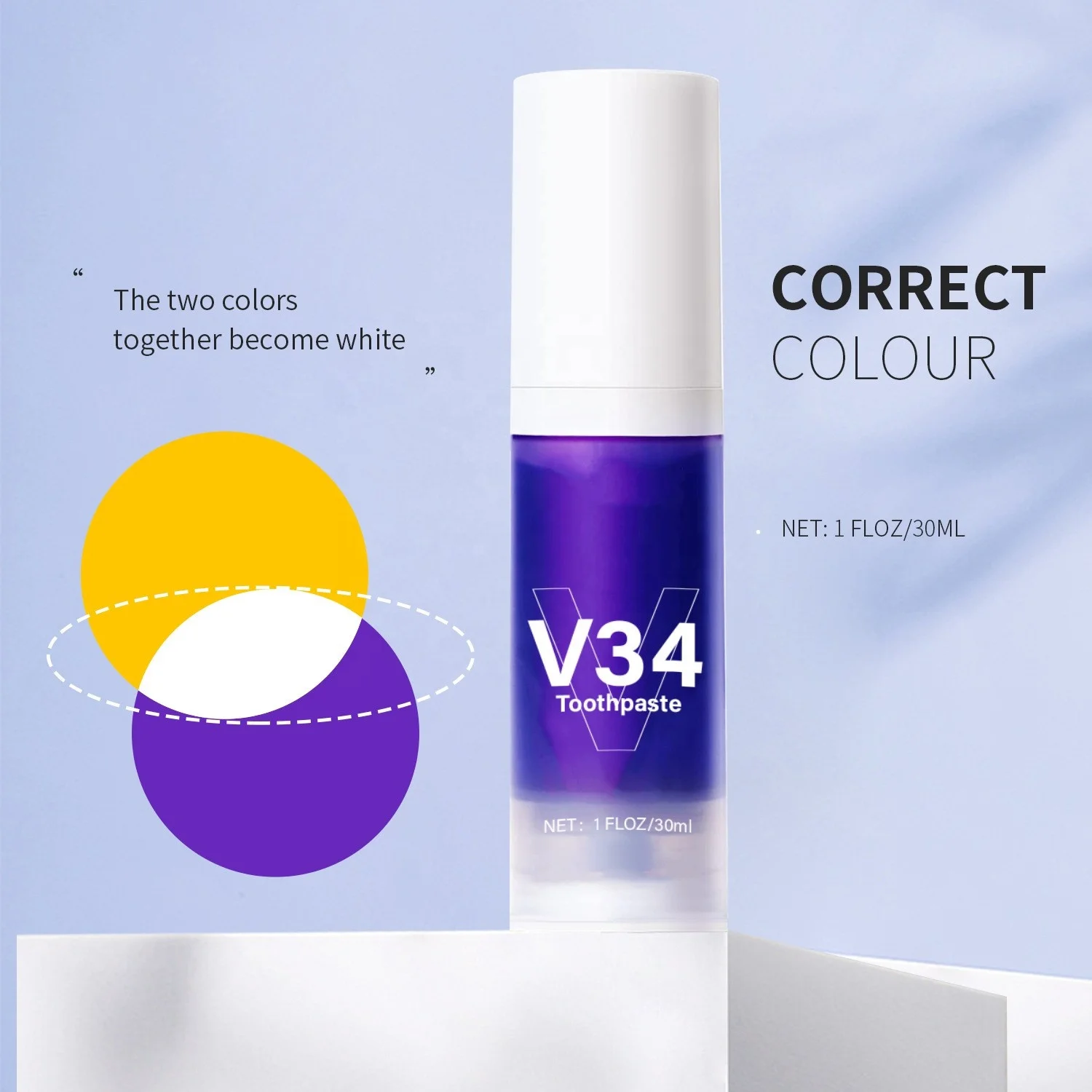 v34 Toothpaste Purple toothpaste Tooth color correction Remove smoke remove smoke stains Teeth whitening toothpaste
