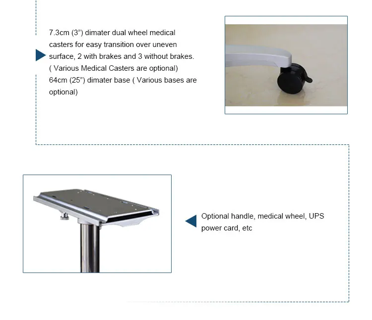 Medical Mobile Cart Medical Rolling Carts Aluminum Alloy Medical Cart