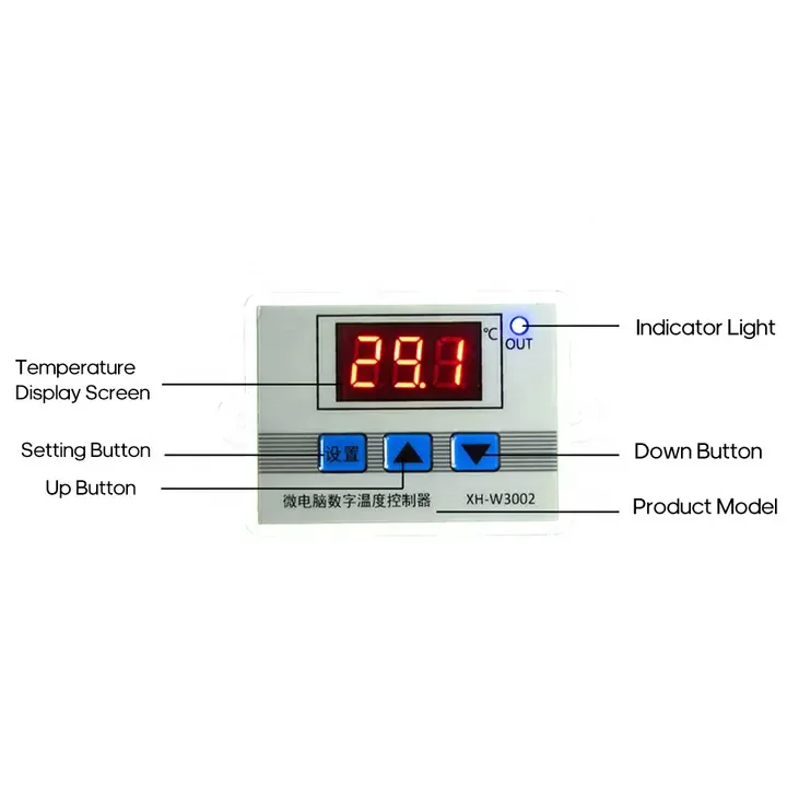 12V 24V 220V Professional W3002 Digital LED Temperature Controller 10A Thermostat Regulator