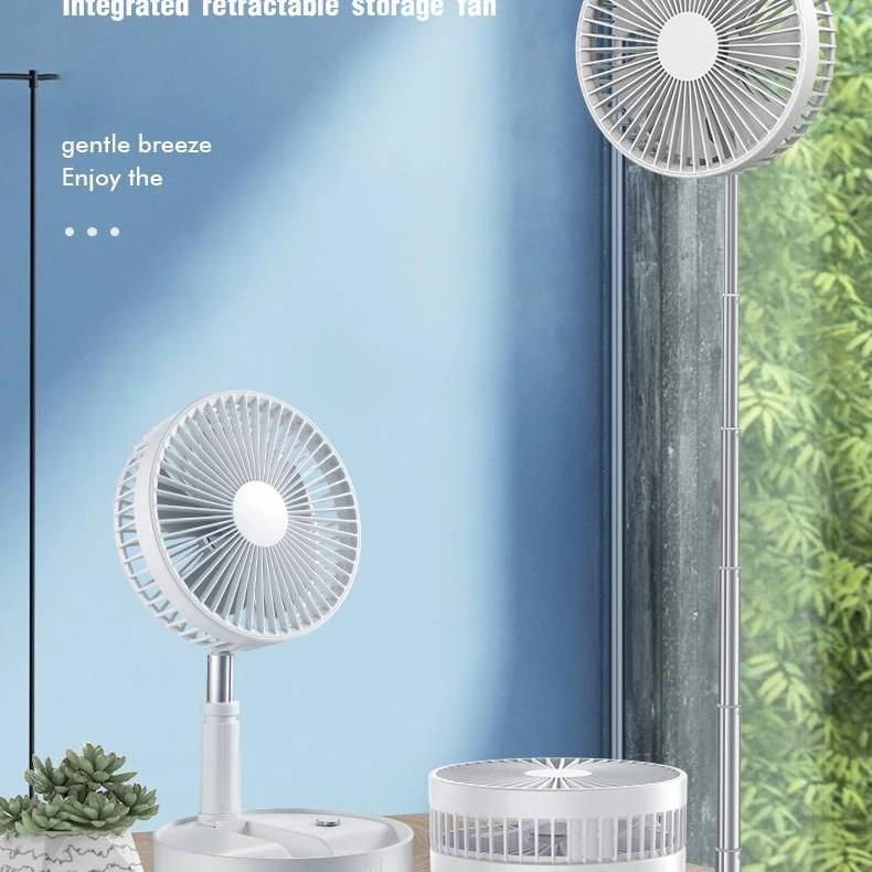 OEM ODM Rechargeable Folding Desktop Fan with Timer Setting Function Multi-functional Battery Level Display Remote Control Fan