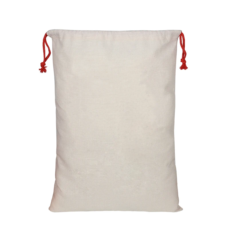 High King Wholesale 50cm x 70cm Canvas Sublimation Christmas Sack Large Blank Santa Sack