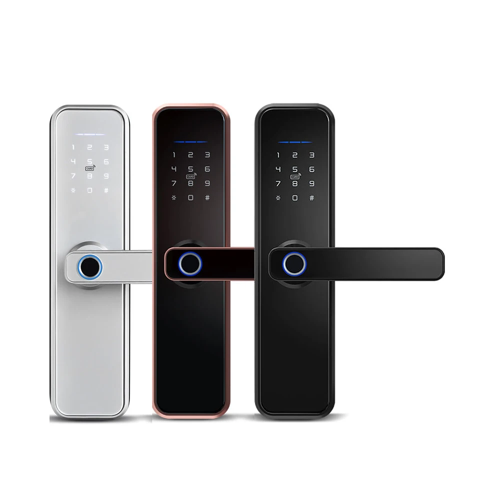 Tuya Wifi App Smart Doorlock Intelligent Biometric Fingerprint Smart Lock Safety Door Handle Keyless Lock