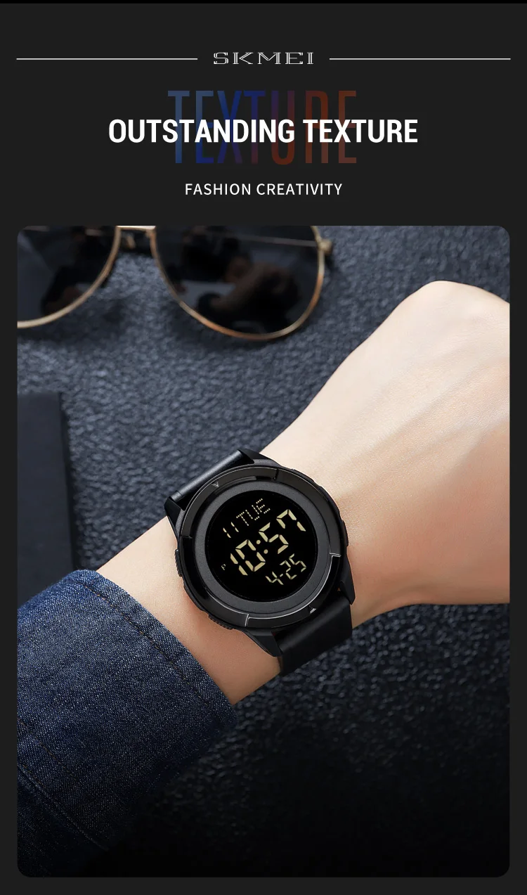 Skmei 2047 fashion made in china gents digital watch low price PU band Waterproof Multi function in stock sports hand watch