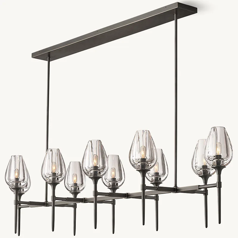 Factory Wholesale Price Restoration Solid Brass Material Chandelier For Living Room High Level Quality Glass Dinning Room Design