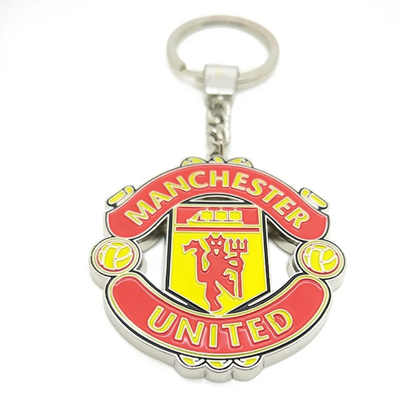 Custom Silver Football Team Keychains England Football Club Metal Keychain