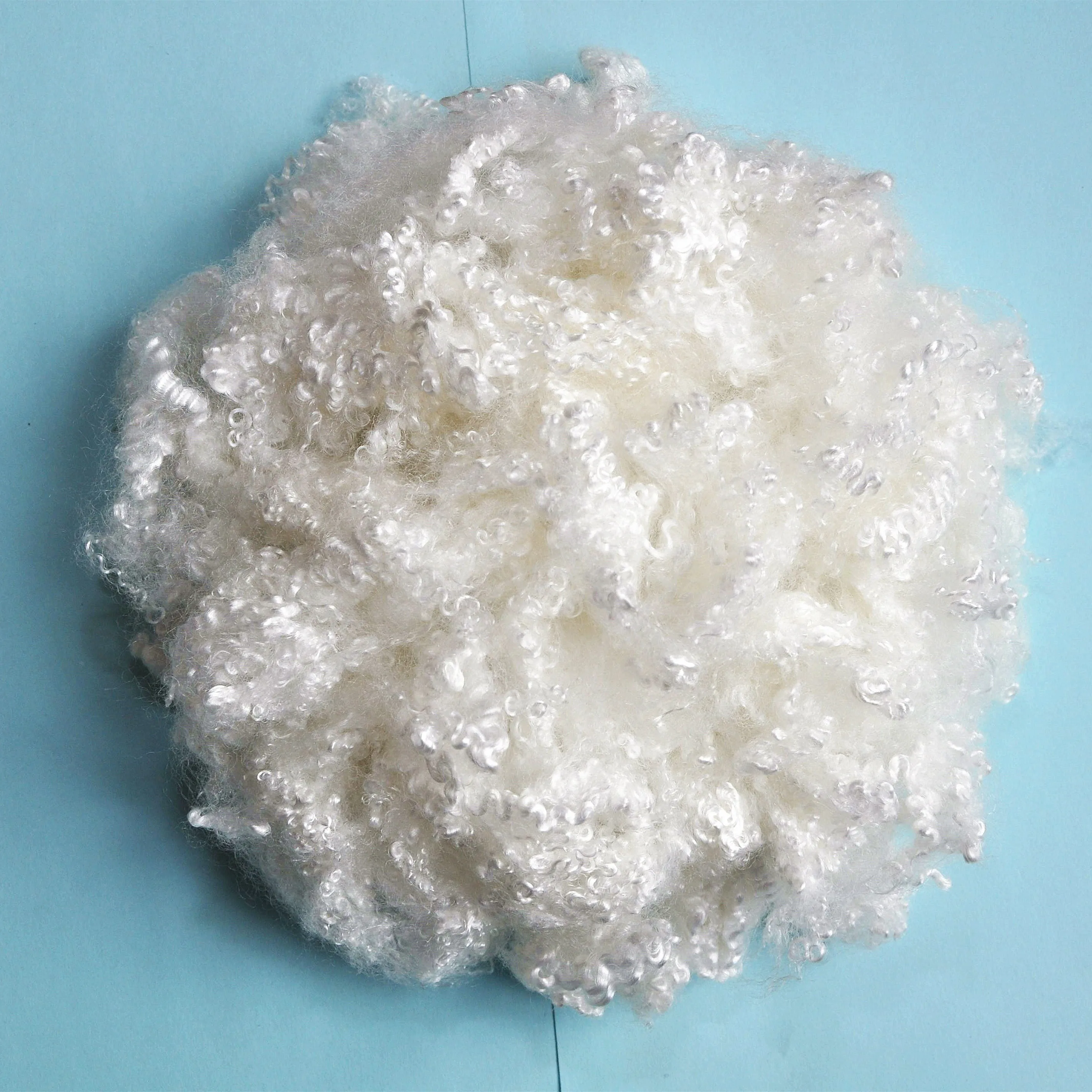 
3DX64MM Recycled White Hollow Conjugated Siliconized Polyester Staple Fiber/HCS 