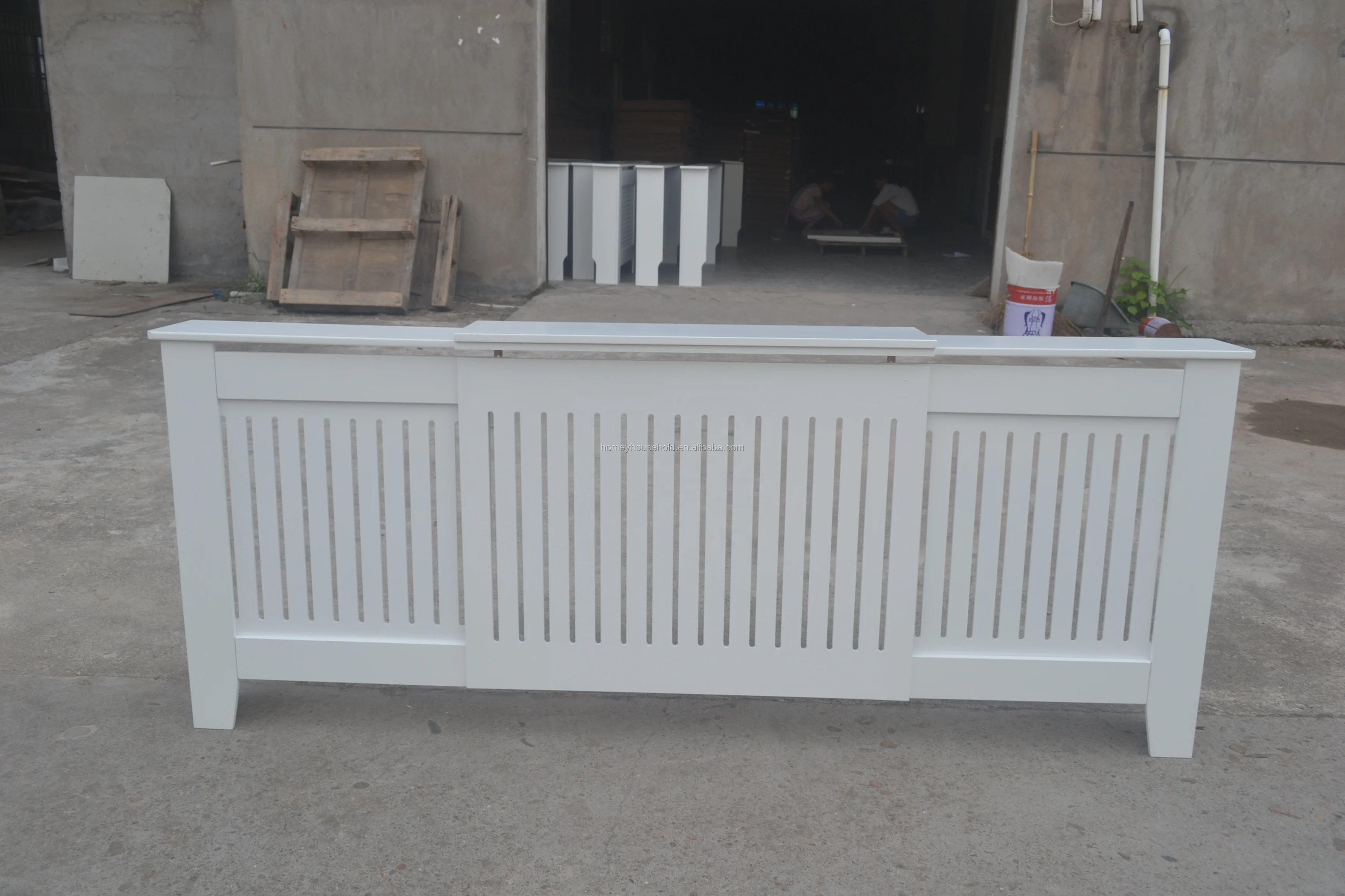 Medium Radiator Cover Natural MDF Modern White Cabinet Heating Guard