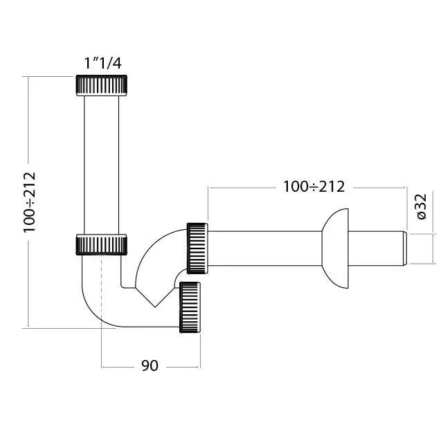 Newest High Quality Made In Italy Bathroom Parts Modern Style Invisible Bidet Sink Siphon Drains To Anti Blocking For Bathroom