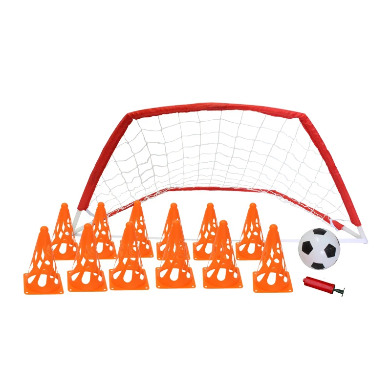 2 in 1 Soccer goal set with agility cone and soccer ball soccer training equipment for kids