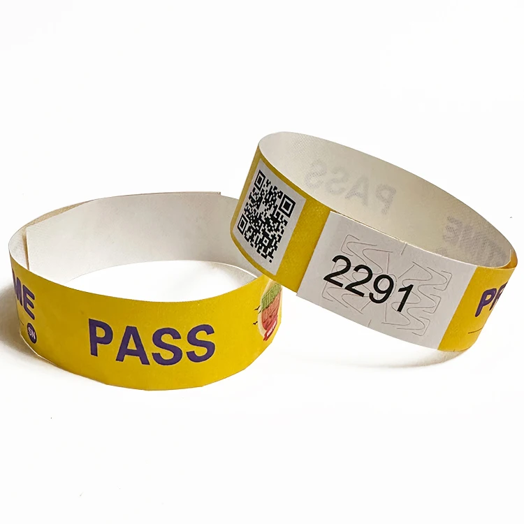 2023 Wholesale Custom Event Pass Disposable Wristband Paper Tyvek Wrist Bands Parti Bracelet Entrance Tickets