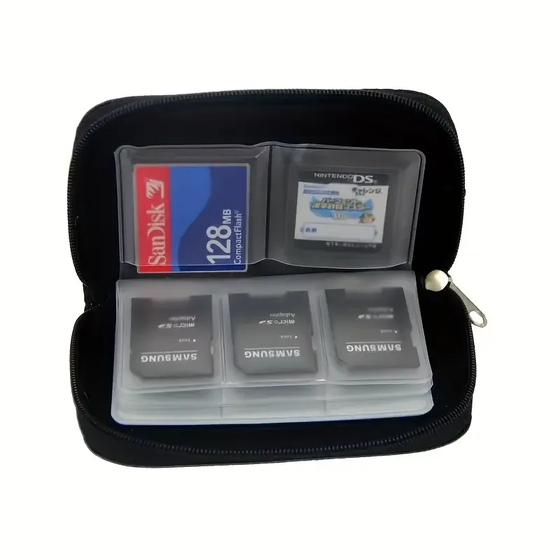 28 Slots Storage Organizer Pouch Eco-Fused SD Sim Card Eco-Fused Nylon Memory Card Holder Case Bag For SDHC Micro SD CF Package
