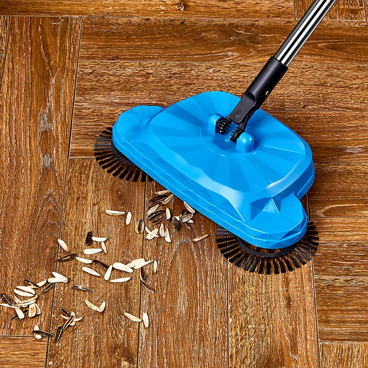Easy Use Sweeping Brush Scraping Mop Magic Spinning Manual Hand Push Household Stainless Steel Sweeper Broom
