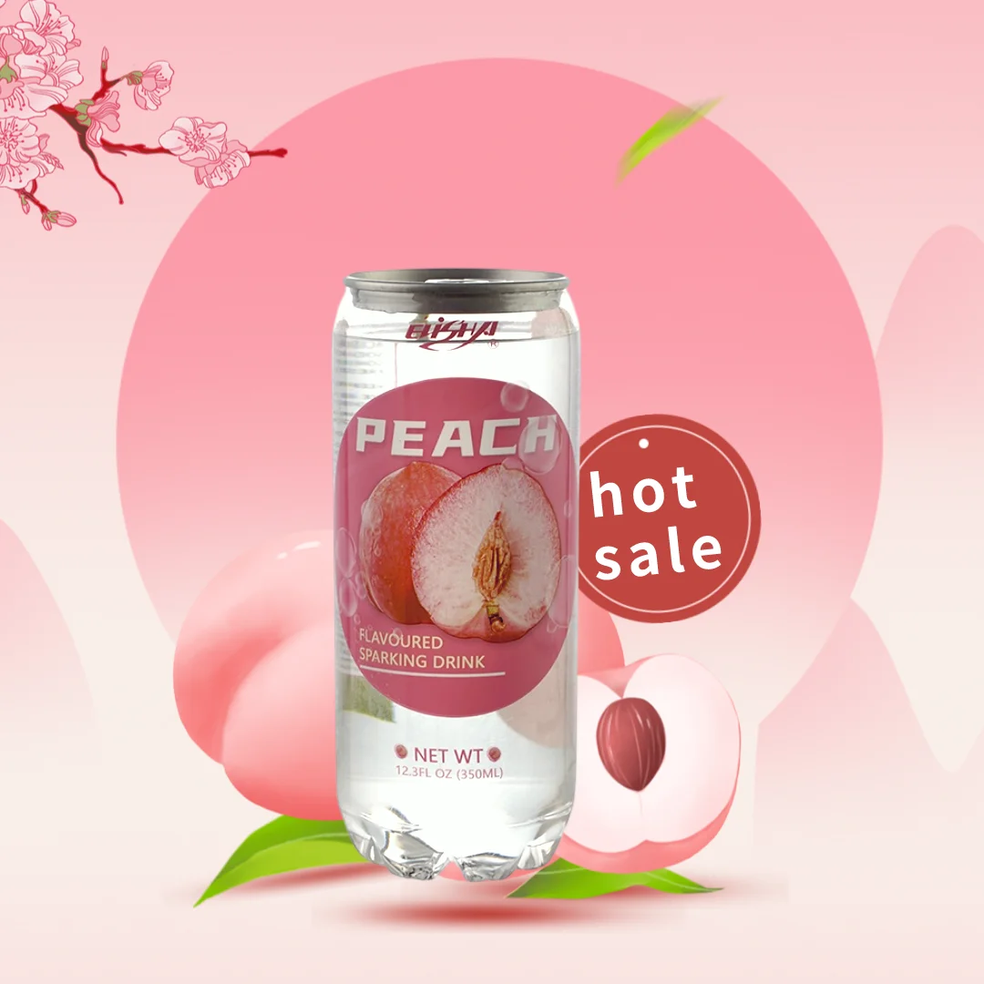 low PH value refresh soft drinks private labels soda water with peach flavor