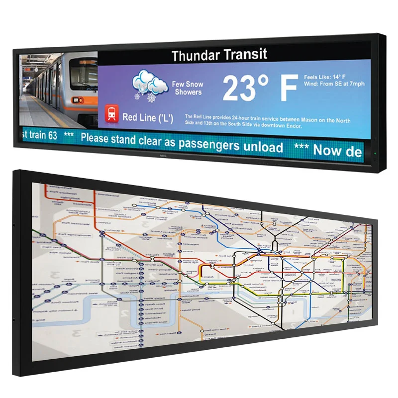 49.5 Inch Bar Signage Banner Lcd Bus Station Advertising Ultra Wide Stretched Bar Lcd Screen Display Bar Monitor