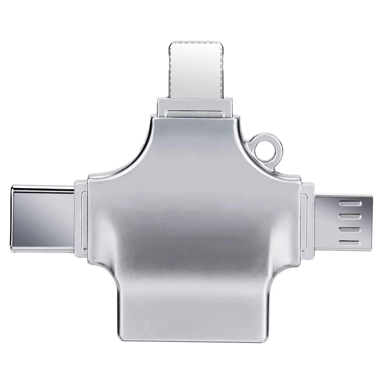 For ios/micro USB/Type C Adapter Lighting to USB3.0 Reader All in One Cardreader Not App Need 3 in one OTG Converter