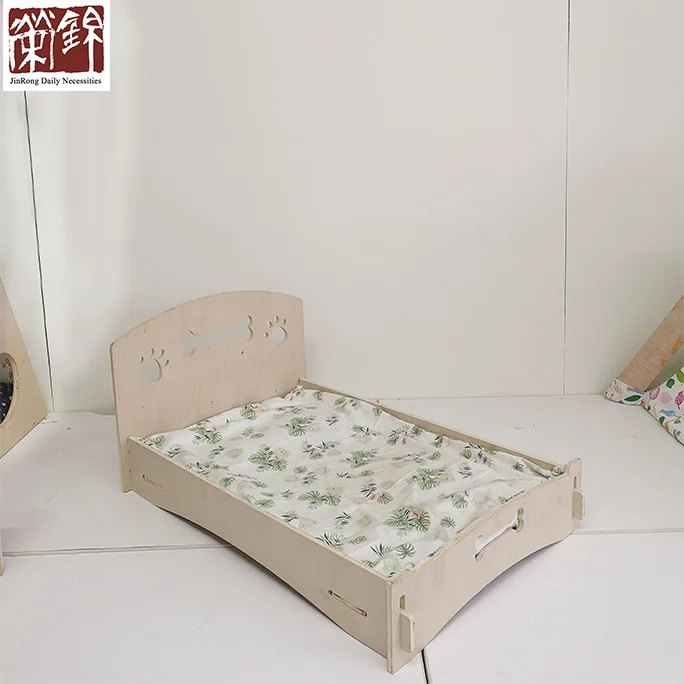 
Wooden pet product design Easy assemble dog bed small plywood pet bed pet dog sleeping bed 