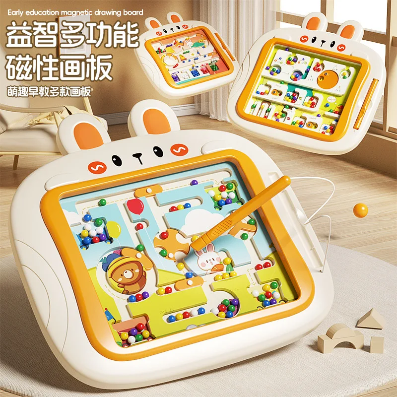 Magnetic Color and Number Maze Toys for 3+ Year Old Kids Magnet Maze Board Game Learning Educational Counting Matc Puzzle Toy
