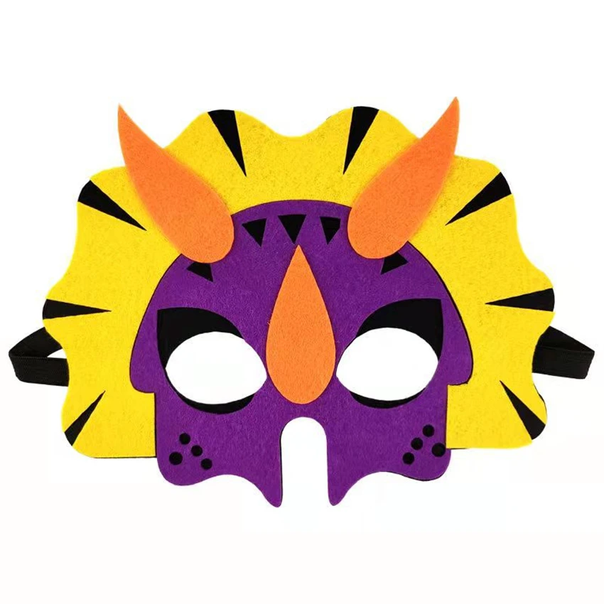 Dinosaur halloween felt masks for dino theme birthday party favors costumes supplies halloween dress-up party