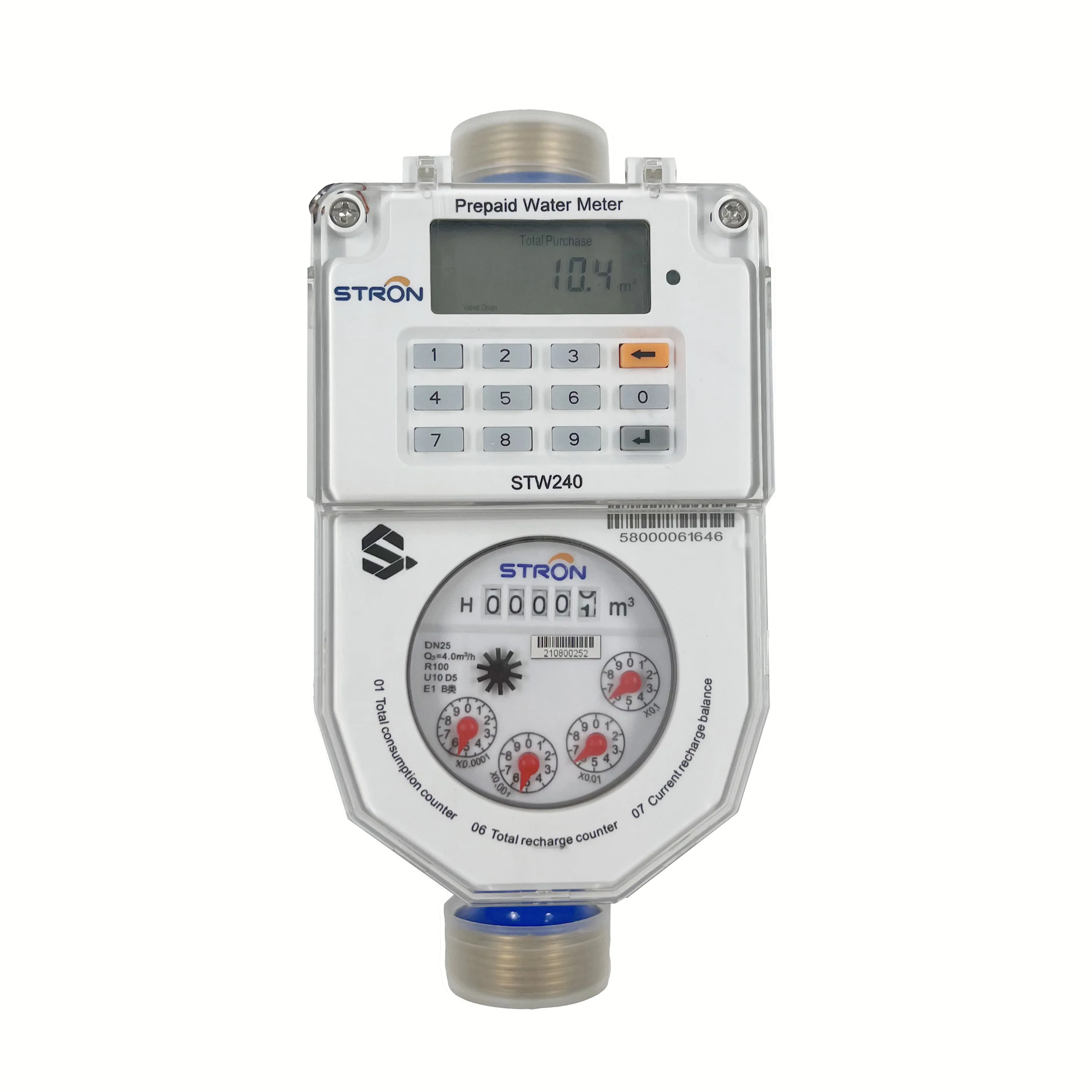 Wireless Rf Intelligent Prepaid Water Meter With Remote Monitoring Vending Software