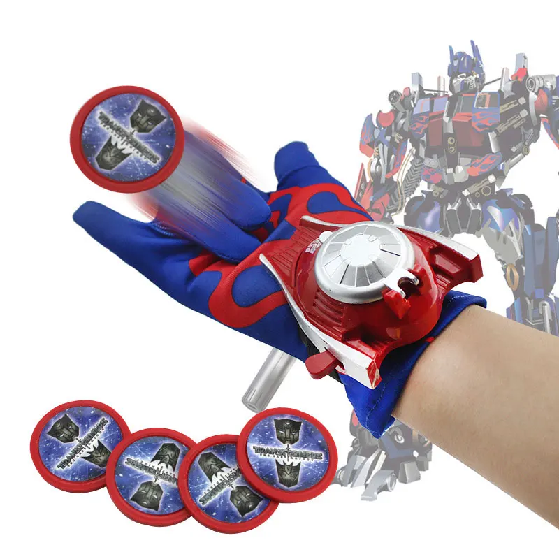 Super Hero Glo ves Launcher for Kids Action doll launcher Cartoon Cosplay Christmas Gift Toy for Child