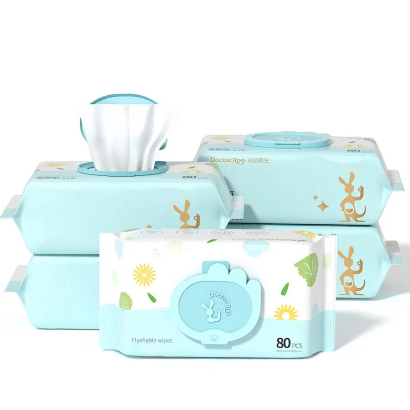 Flushable Super Soft and Cleansing Adult Baby Bathroom Toilet Cleaning Butt Wipes