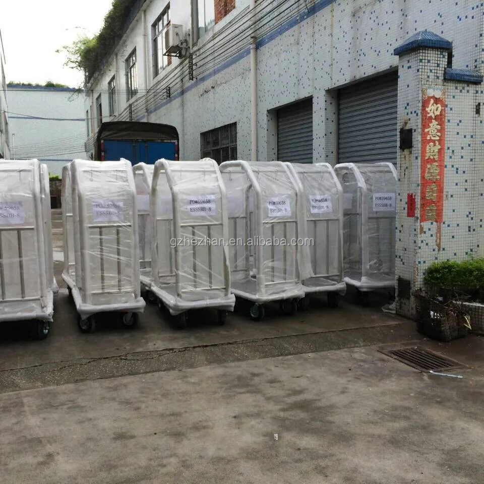 
High Quality Heavy Duty Hotel Bellman Carts Metal Baggage Luggage Cart Luggage Trolley 