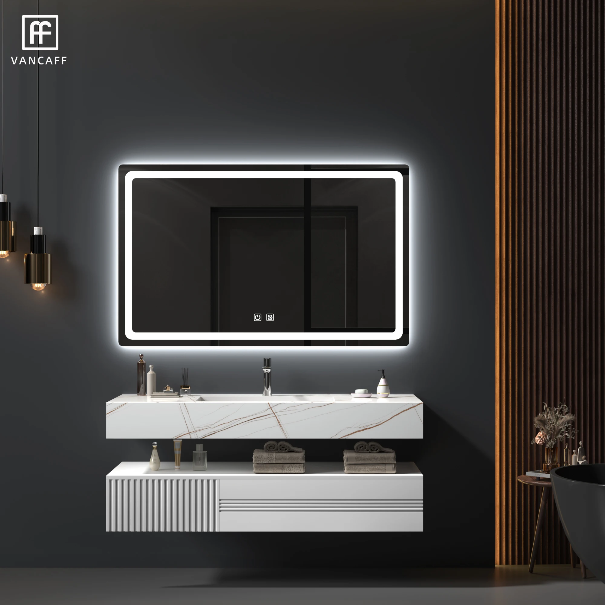 Factory new product 360 degree light without dead angle mirror smart high-definition bathroom mirror