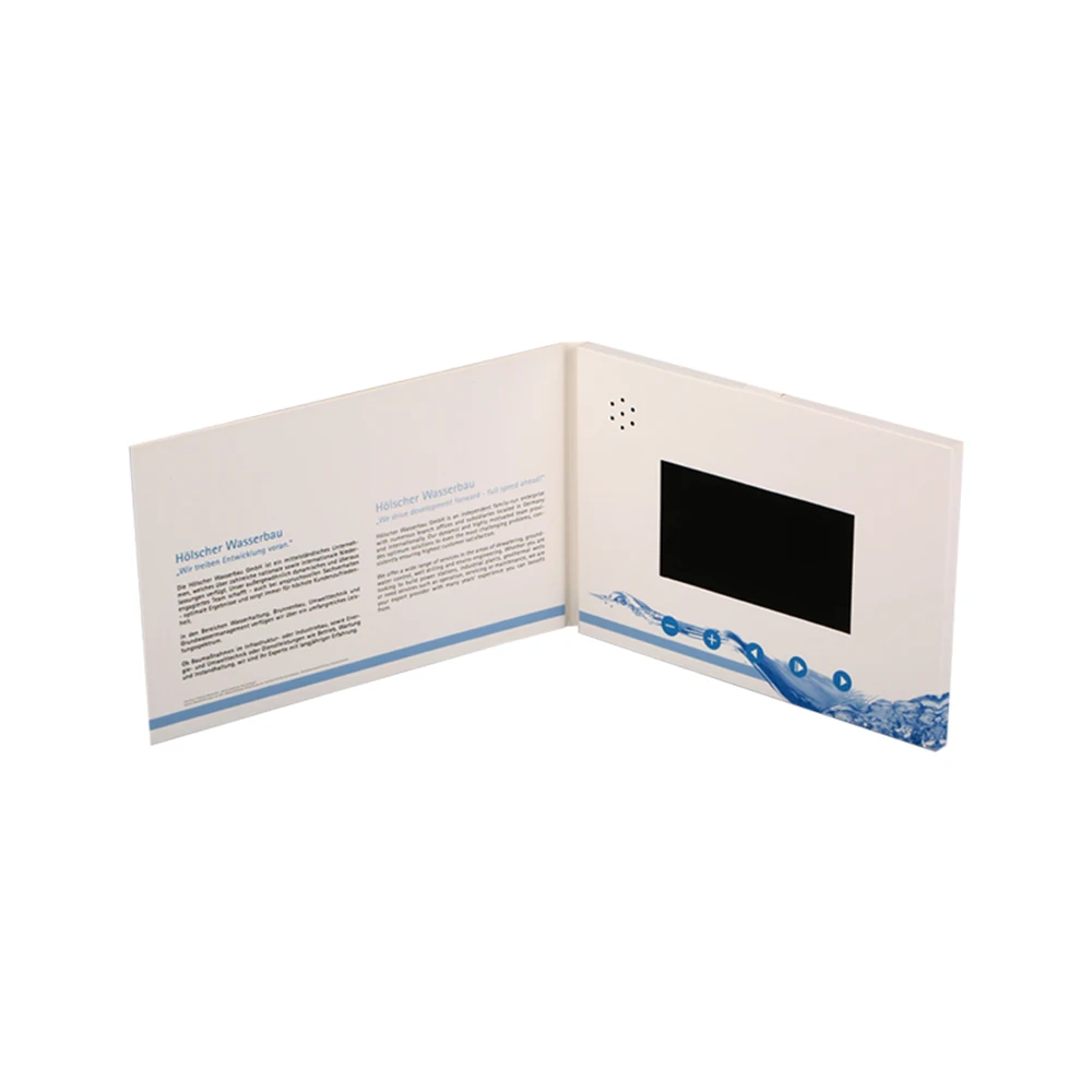 4.3 inch screen LCD video advertising brochure white video greeting card digital brochure for marketing promotional business