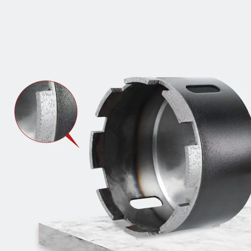 Stone reinforced concrete drill with sintered granite brazed diamond hollow bit