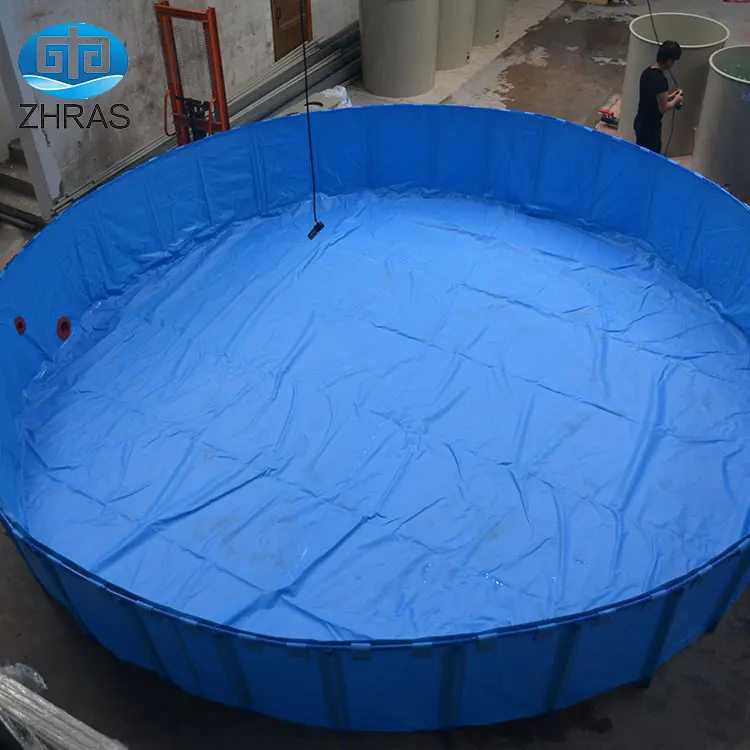 Round Pvc Collapsible Commercial Fishing Tanks,Foldable Fish Ponds Pvc Fish Farming Tanks Ras Fish Pvc Tanks