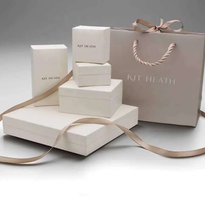 Custom High Quality Recyclable 2 Piece White Rigid Luxury Necklace Box logo Paper Gift Packaging