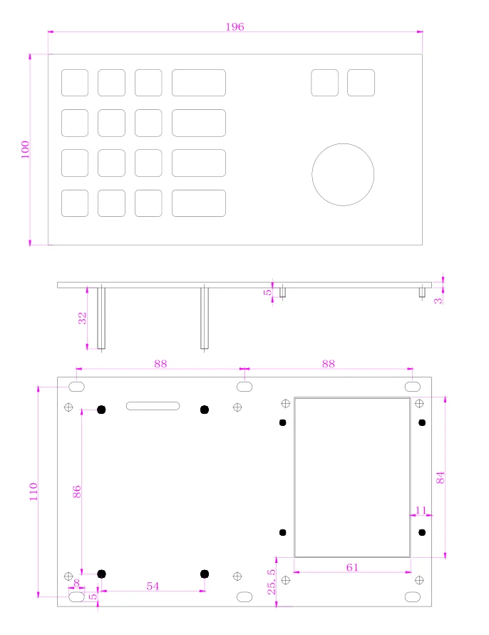 
Superior quality hot sale 18 Keys IP65 waterproof Industrial Keyboard stainless steel trackball with integrated numeric keypad 