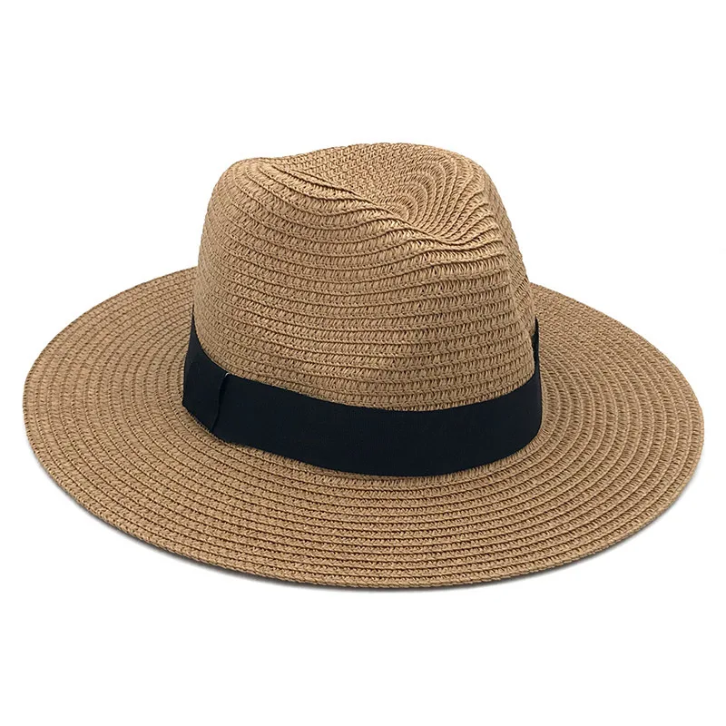 Wholesale High Quality Women Wide Brim Beach Hats Straw Panama Sun Hat UPF50+