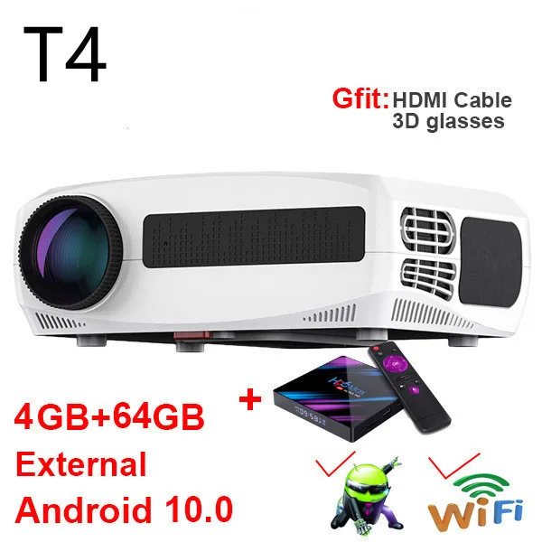  Проектор 4K для домашнего кинотеатра Full Hd 1080p Smart Android 4D с коррекцией