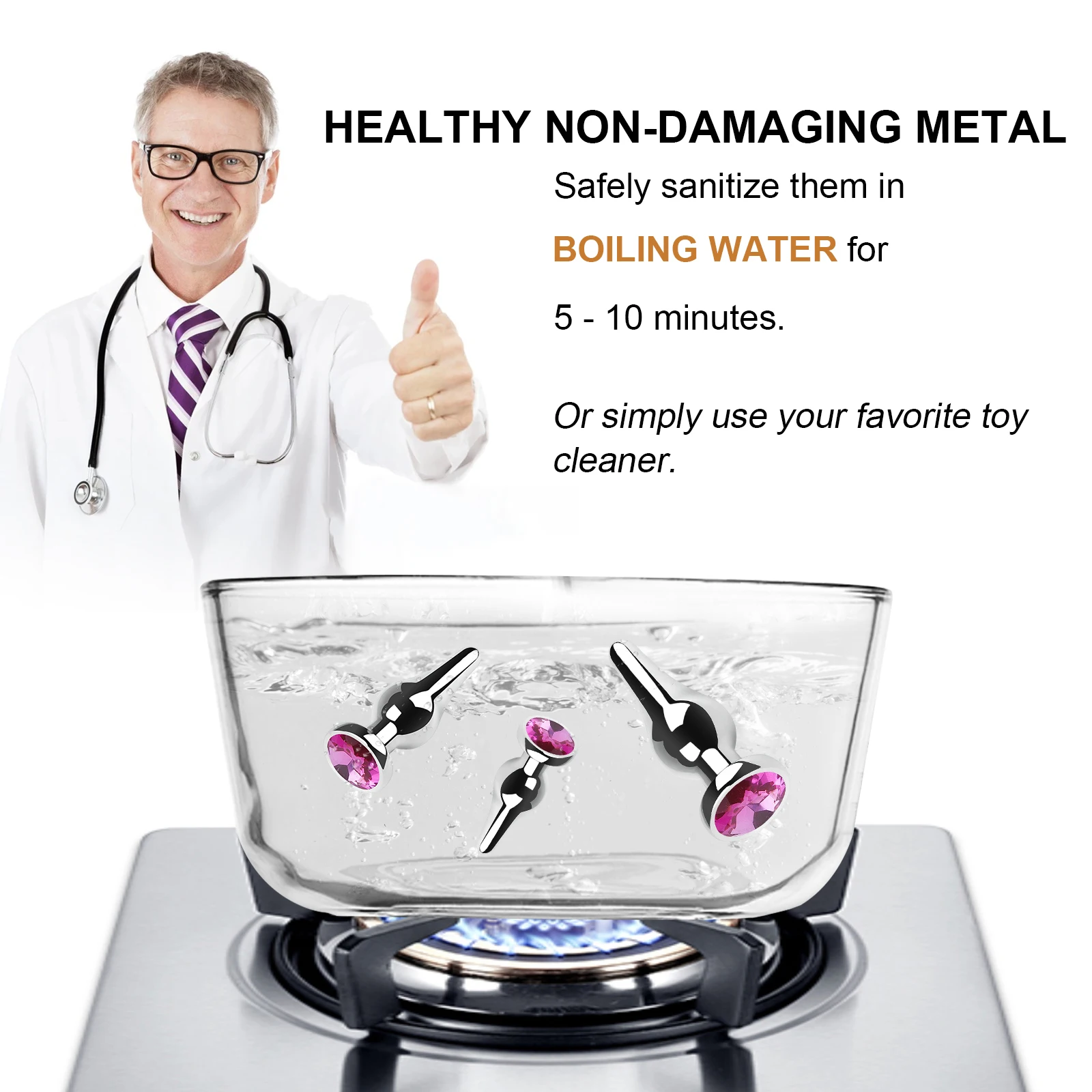 Sexbay Metal Anal Plug Different Sizes Circular Cone With Diamond Bottom For Anal Pleasure Dazzling Diamond Factory Price