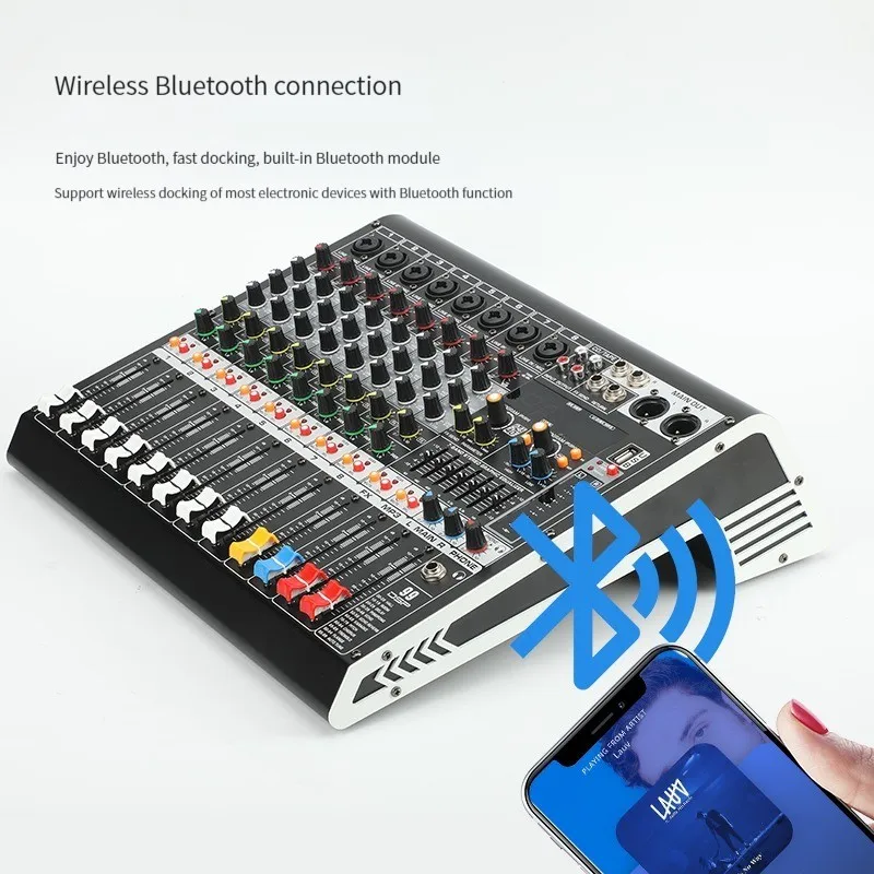 TEBO низкая цена 8 каналов dj контроллер аудио микшер микширование звука 99dsp USB с buletees для студии