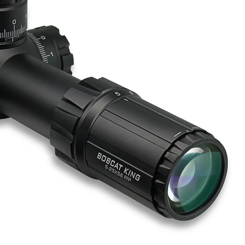Bobcat King ED 5-25x56 High Quality Tactical Scope First Focal Plane 34mm Tube with Zero Stop Reticle for Long Range Hunting
