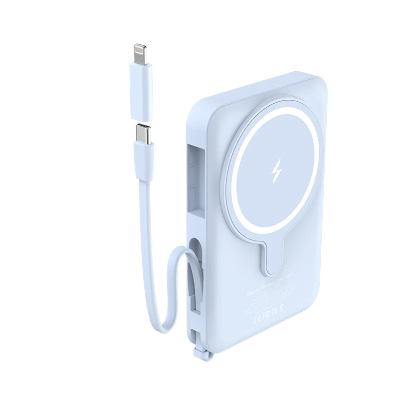 2022 New Product 3 in 1 magsaf battery pack external phone battery charger power bank magnetic with cable