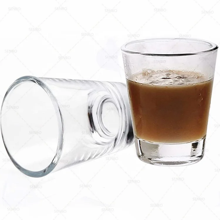 Customized Wedding 2 oz 50ml Wine Whiskey Cup Espresso Small Bullet Clear Shot Glasses with Heavy Base