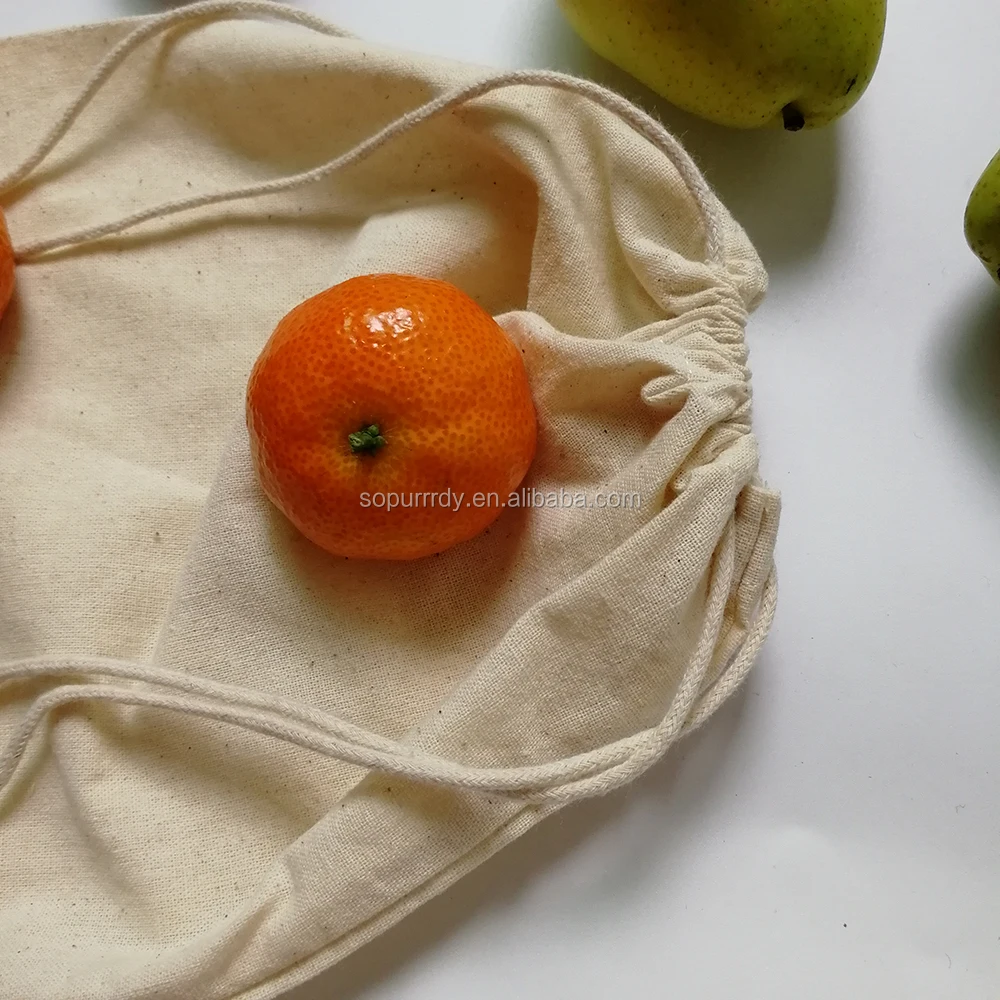 Eco friendly reusable promotion gift bag custom drawstring pouch with logo canvas drawstring jewelry pouch cotton drawstring bag