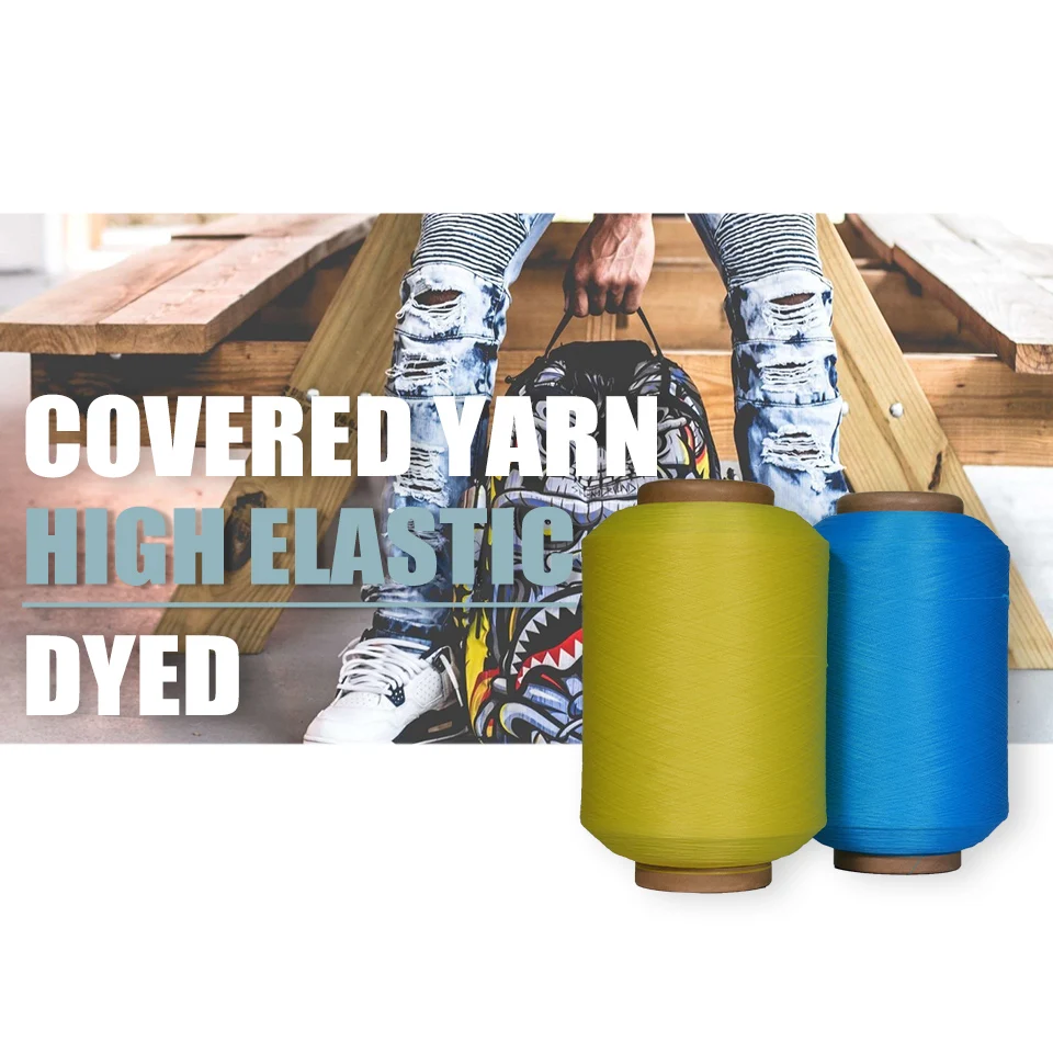 High elasticity dyed color nylon spandex elastic blended covering yarn for knitted fabric