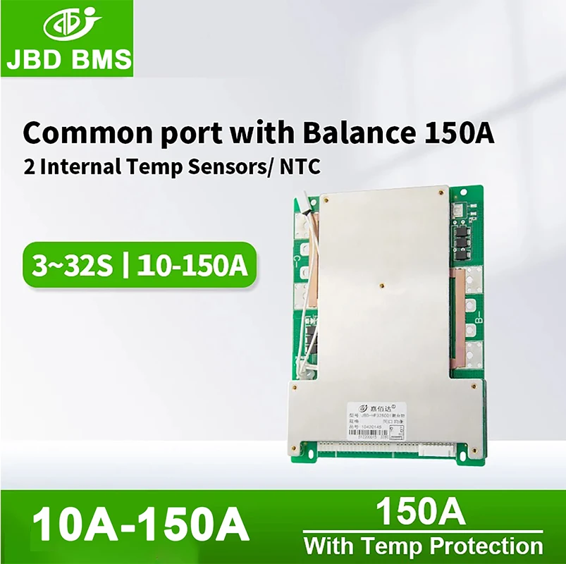 JBD bms 4s lifepo4 12V bms 150a 12volt common port with balance and double Temperature control pcb