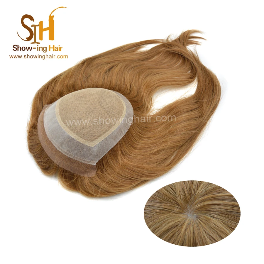 Brazilian Human Hair Toupee for Women Real Hair Natural Silk Top Lace Women Men Toupee