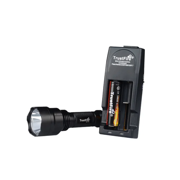 Trustfire C8 Powerful rechargeable tactical led flash torch 18650 flashlight for camping fishing